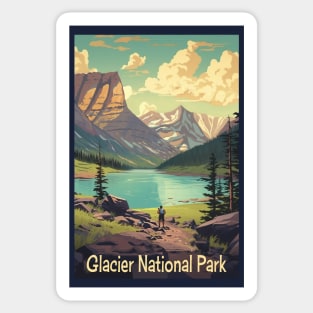 Glacier National Park Travel Poster Sticker